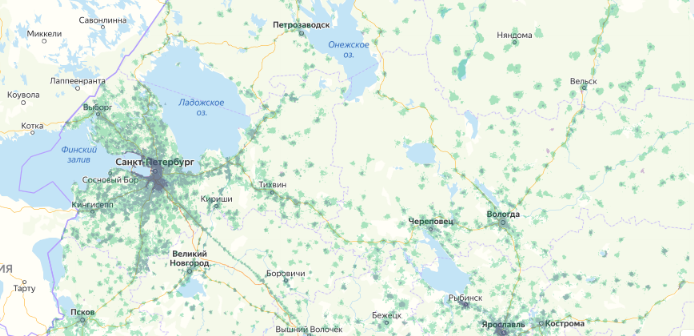Зона покрытия МТС на карте Каменск-Уральский 