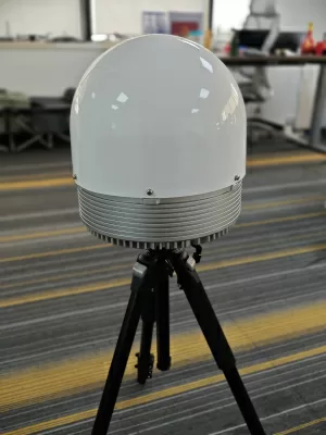 Умный детектор дронов ML-SAD-DET-360 стационарного исполнения показывает трек дрона 